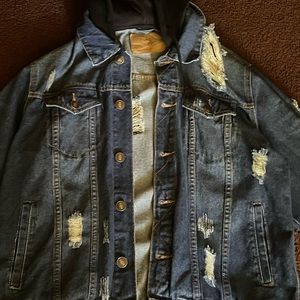 Jean distressed jacket for men